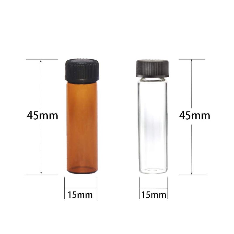 SUCOHANS Pack of 100 Glass Vials with Black Phenolic Screw Caps (4ml, Clear) - Image 4